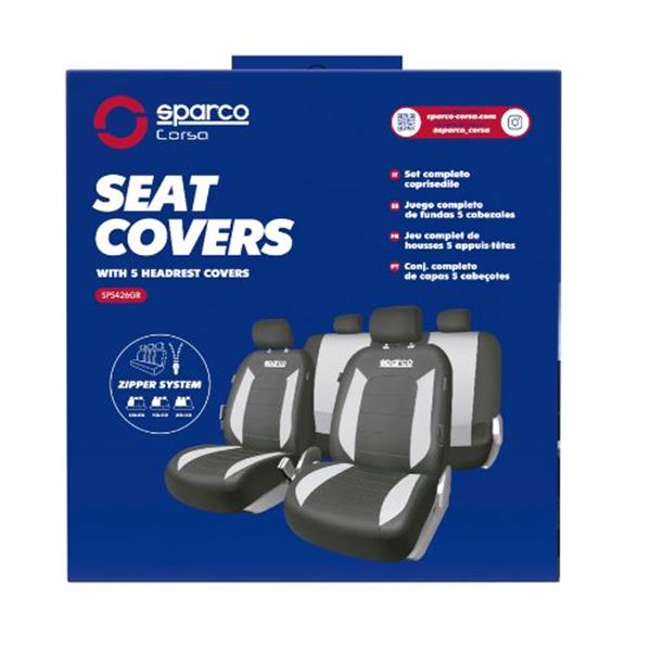 Capas dos bancos Sparco V-Line cinzentas