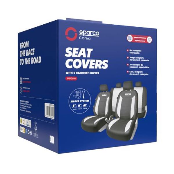 Capas dos bancos Sparco V-Line cinzentas