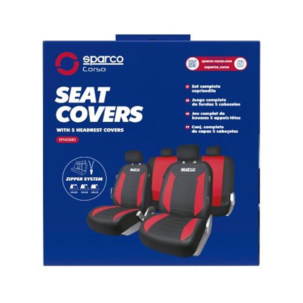 Capas dos bancos Sparco V-Line vermelho