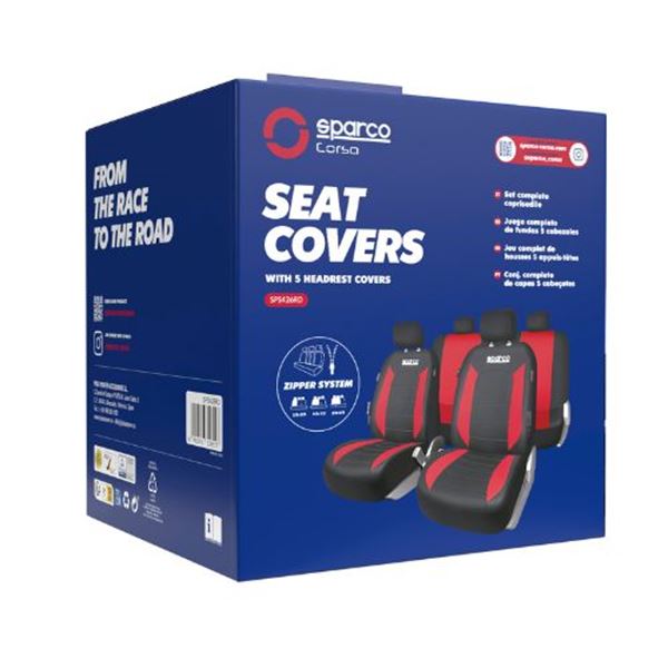 Capas dos bancos Sparco V-Line vermelho