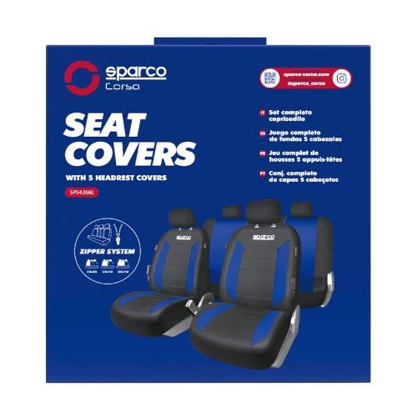 Capas dos bancos Sparco V-Line azul