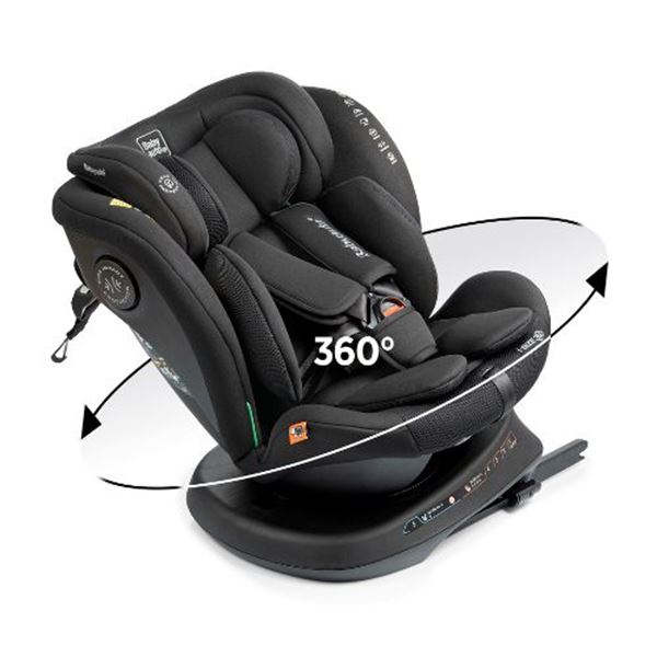 Cadeira auto Aprecia Jet Black, giratória a 360º, para crianças de 40 a 150 cm