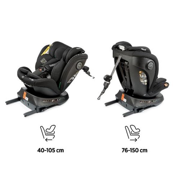 Cadeira auto Aprecia Jet Black, giratória a 360º, para crianças de 40 a 150 cm