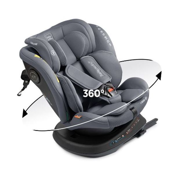 Cadeira auto Aprecia Phantomg Grey, giratória a 360º, para crianças de 40 a 150 cm