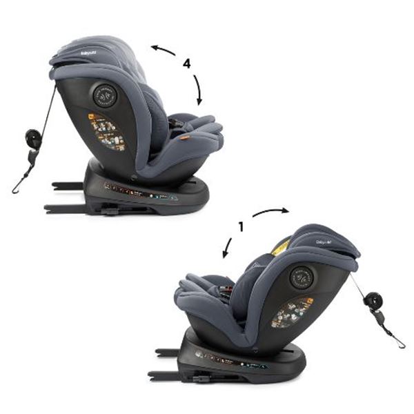 Cadeira auto Aprecia Phantomg Grey, giratória a 360º, para crianças de 40 a 150 cm