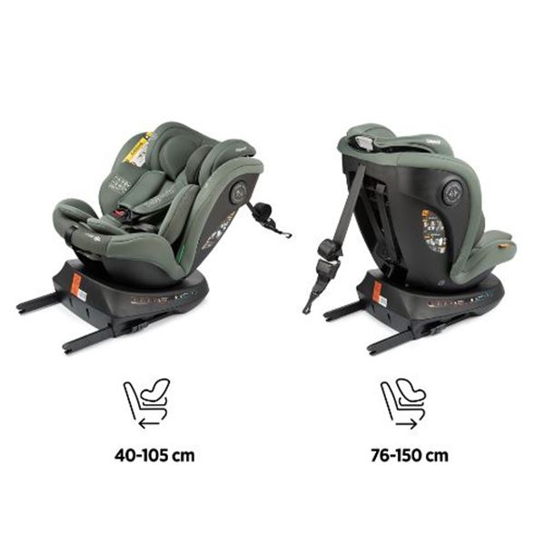 Cadeira de carro Aprecia Pine Green, giratória a 360º, para crianças de 40 a 150 cm