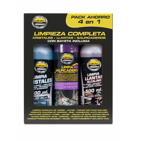 Kit de limpeza completo para automóvel 4 em 1 com pano ABC Car Cleaners