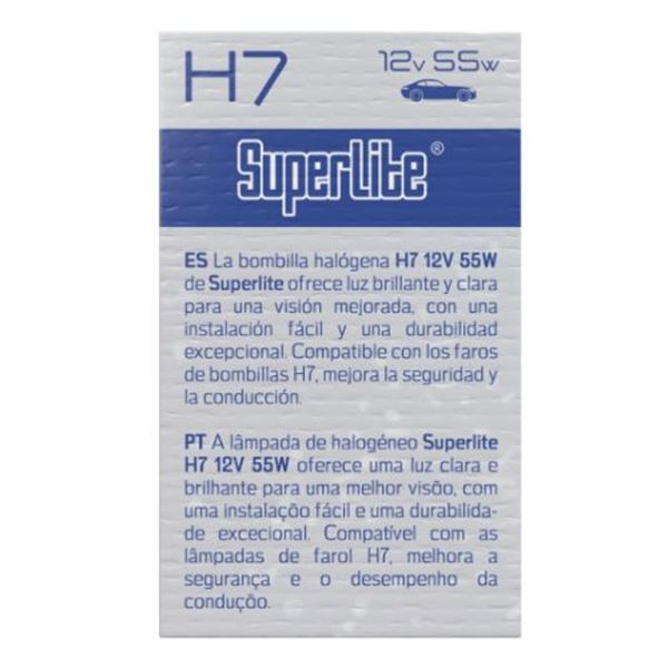 Lâmpada halogénea H7 12 V 55 W para automóvel Superlite