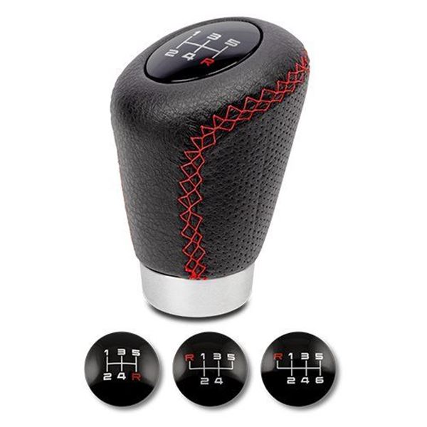 Pomo da alavanca de mudanças OEM Sport, curto, preto e vermelho