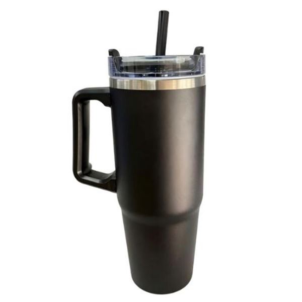 Caneca térmica com palhinha e pega, 890 ml