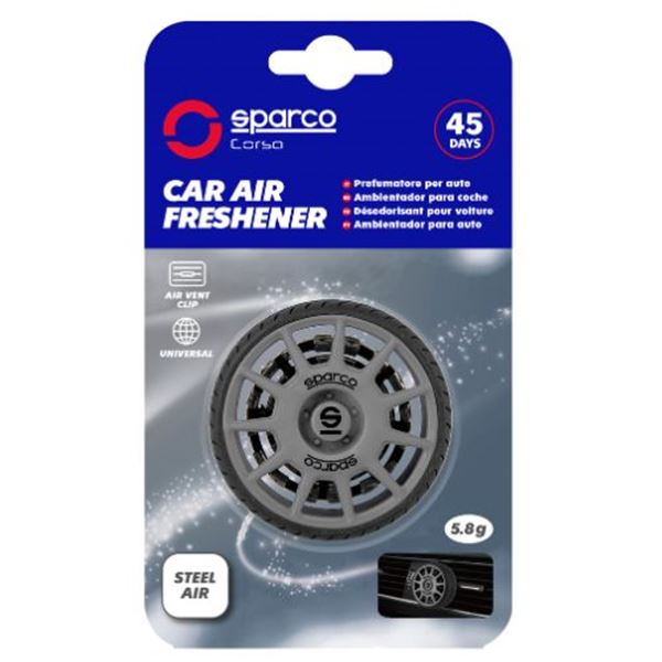 Ambientador de grelha Sparco Steel Air com aroma fresco
