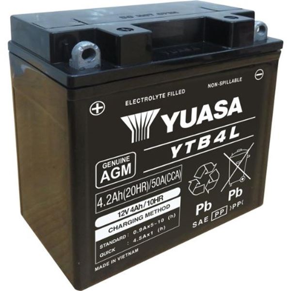 Bateria para mota Yuasa YTB4L-WC 12V 4Ah