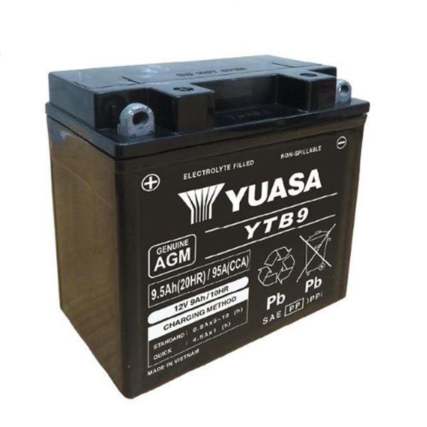Bateria para mota Yuasa YTB9-WC 12V 9Ah