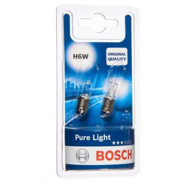 Lâmpadas de halogéneo BOSCH H6W Pure Light 12V 6W BAX9s