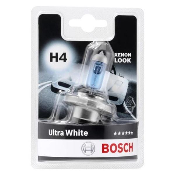 Lâmpada de halogéneo BOSCH H4 Ultra White BL 12V 60/55W P43t