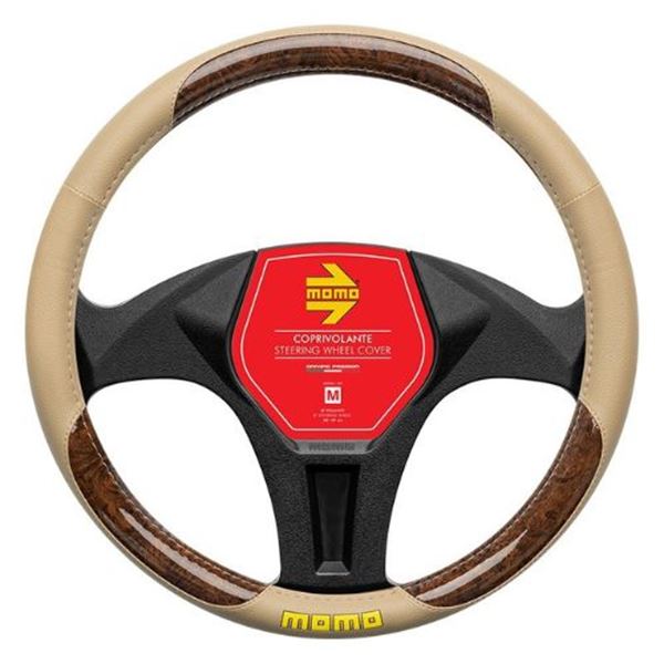 Cobertura do volante Momo Briar bege tamanho m