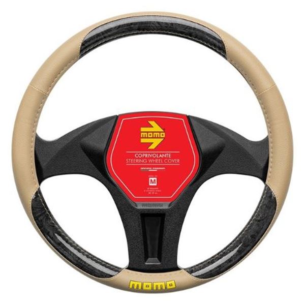 Cobertura do volante Momo Briar bege preto
