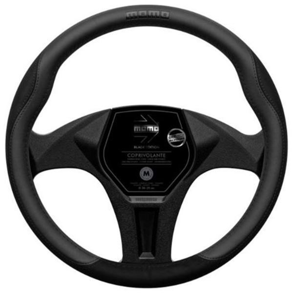 Cobertura do volante Momo Comfort edition em microfibra preta