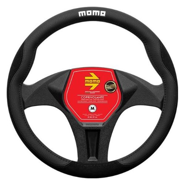 Cobertura do volante Momo Comfort em microfibra preta