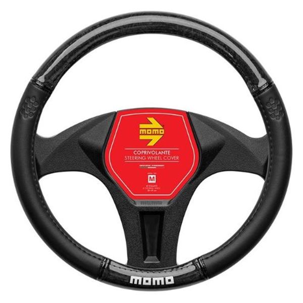 Cobertura do volante Momo Luxury Wood preto