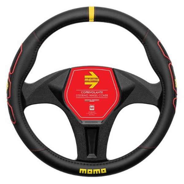 Cobertura do volante Momo Profile preto vermelho