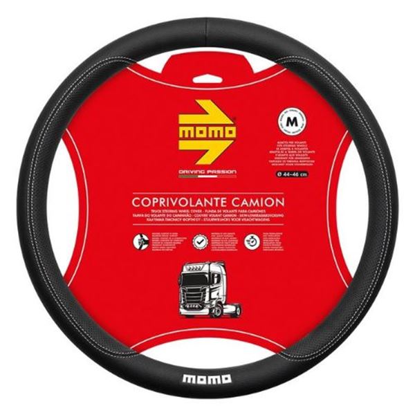 Cobertura do volante Momo Truck Comfort preto branco