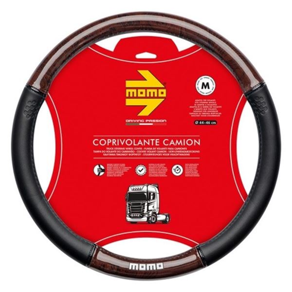 Cobertura do volante Momo Truck Luxury Wood castanho