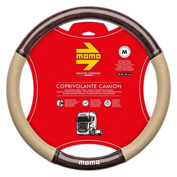 Cobertura do volante Momo Truck Luxury Wood bege