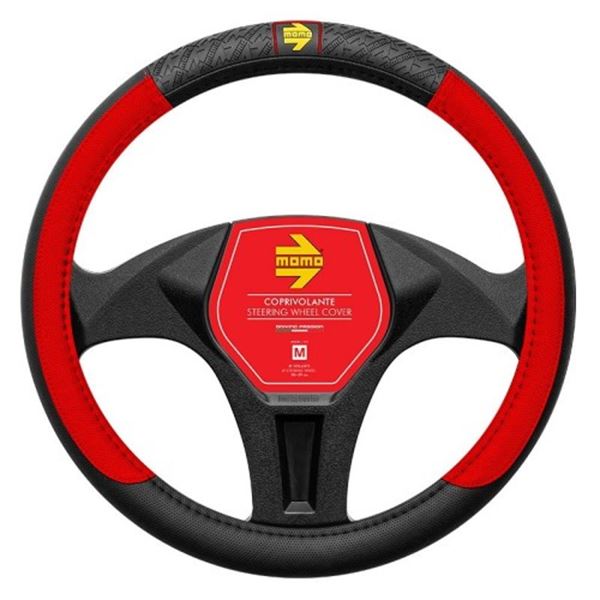 Cobertura do volante Momo vip preto vermelho tamanho m