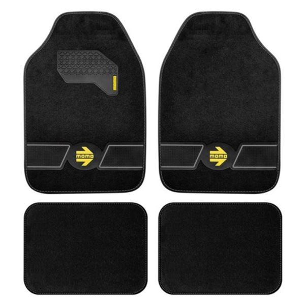 Conjunto de tapetes Momo Fun Carpet preto cinzento 4 peças