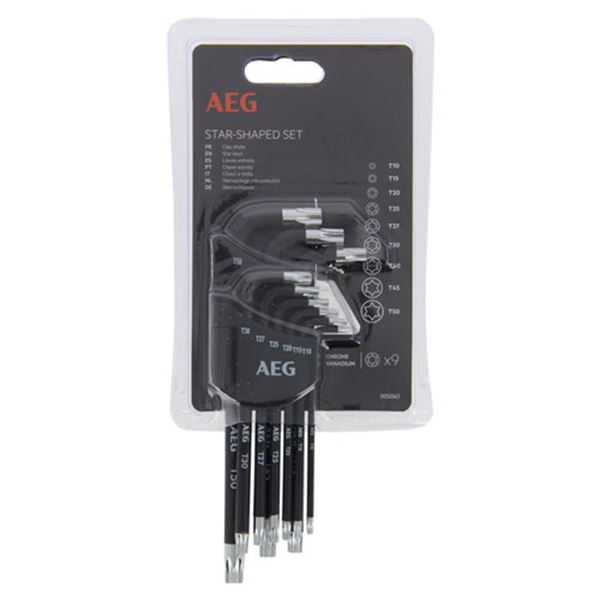 Conjunto de 9 chaves AEG star torx