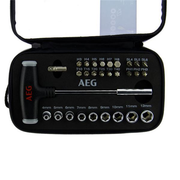 Conjunto de chaves T da AEG com variedade de bits e soquetes