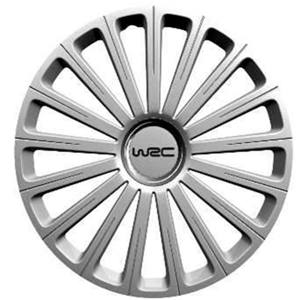 Tampão de rodas WRC 16" modelo radical cinzento prateado 4pc