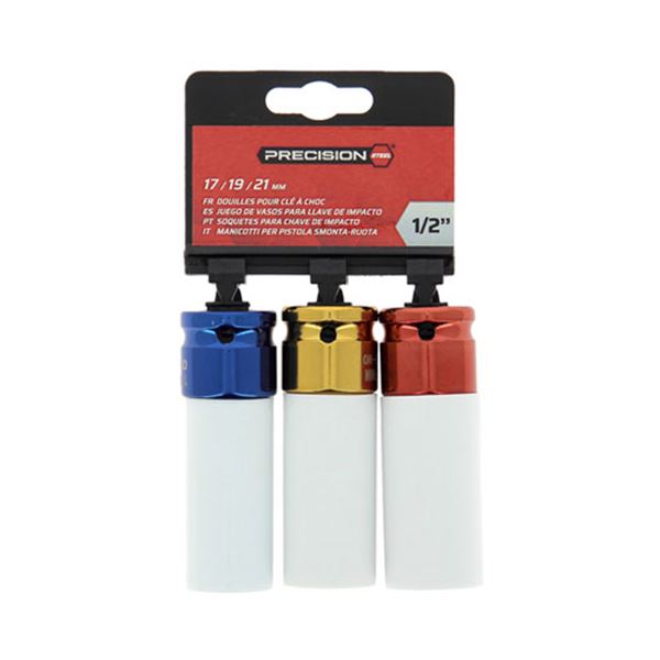Conjunto de 3 chaves hexagonais para chaves de impacto de aço de precisão
