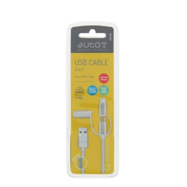 Cabo micro usb 3 em 1