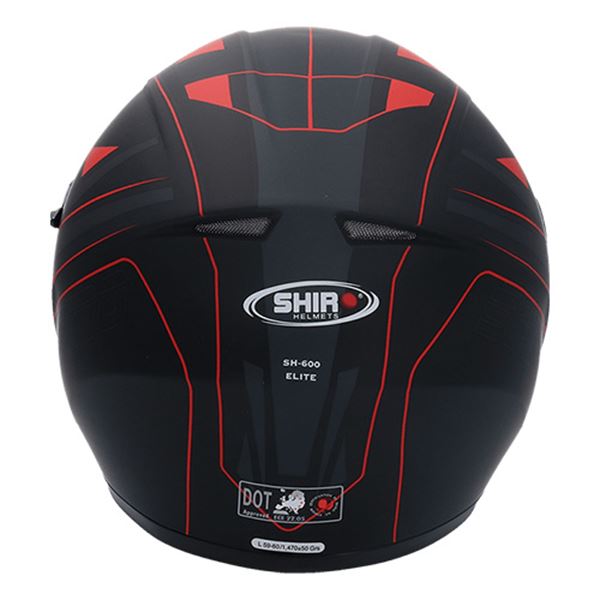 Capacete integral de motociclista Shiro sh600 preto/vermelho mate xs