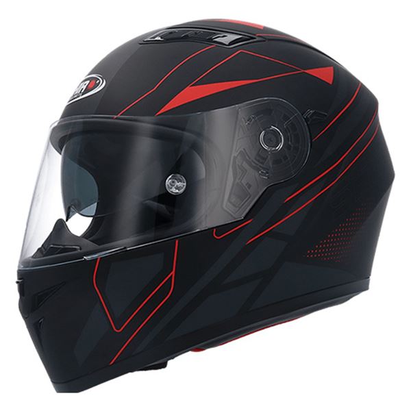 Capacete integral de motociclista Shiro sh600 preto/vermelho mate xs