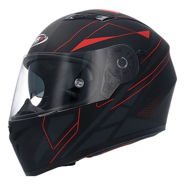 Capacete integral para motociclistas Shiro sh600 preto/vermelho mate s