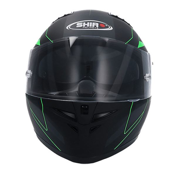 Capacete de motociclista Shiro sh600 full face preto/verde mate xxl