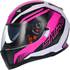 Capacete integral de motociclista Shiro sh881 preto/rosa/branco xs