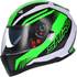 Capacete integral de motociclista Shiro sh881 preto/verde/branco xs