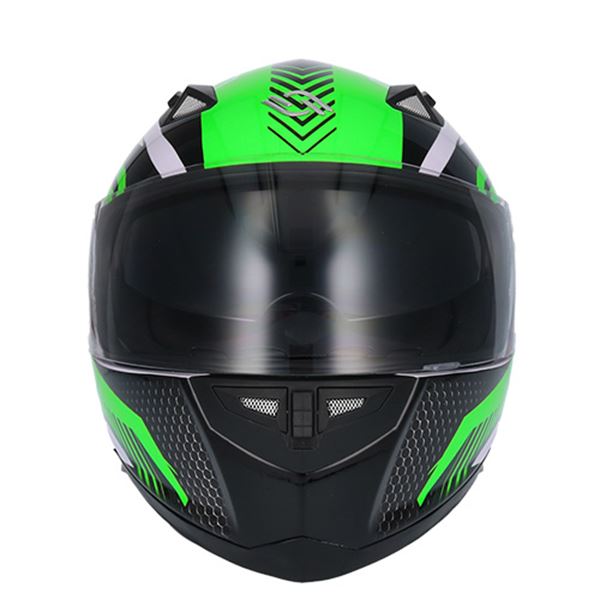 Capacete integral de motociclista Shiro sh881 preto/verde/branco xs