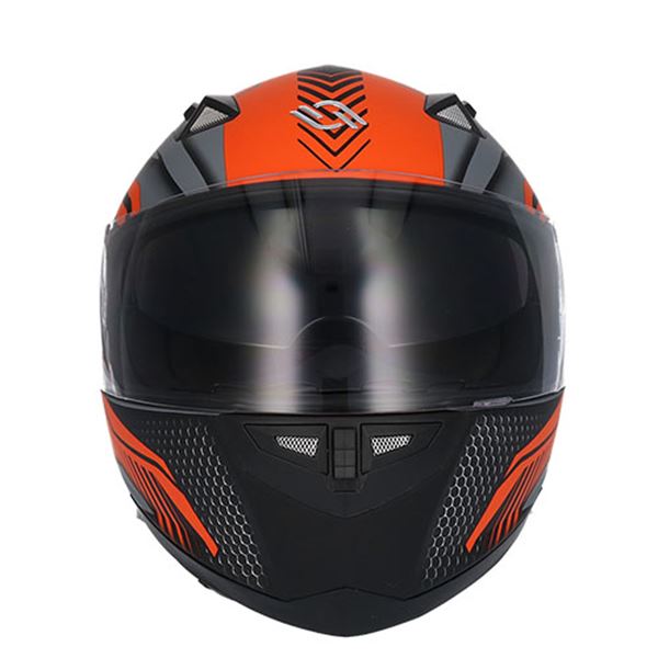 Capacete integral de motociclista Shiro sh881 preto/laranja xs