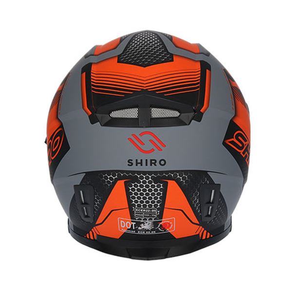 Capacete integral de motociclista Shiro sh881 preto/laranja xs